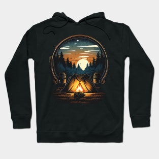 Camping campfire at night Hoodie